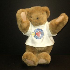 Vermont Teddy Bear Friend For Life T-Shirt Golden Brown Jointed Excellent 14"
